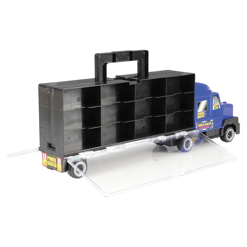 6-Wheel Transport Car Carrier with 12 Die-Cast Vehicles | Easy-Grip Handle & 24 Car Slots