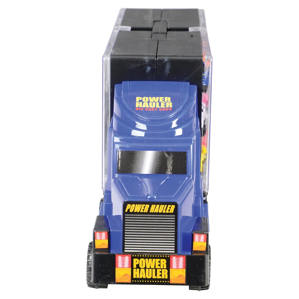 6-Wheel Transport Car Carrier with 12 Die-Cast Vehicles | Easy-Grip Handle & 24 Car Slots