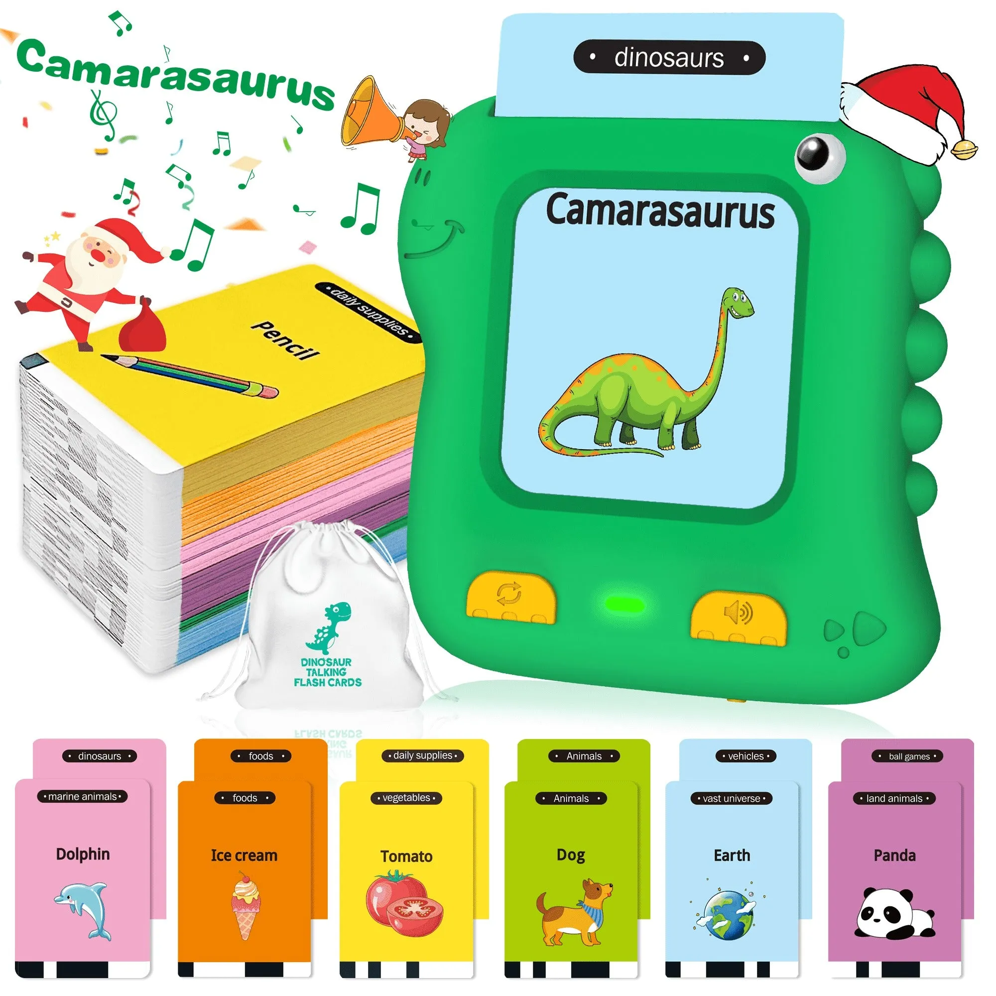 Adofi Ad-TFC-Dino-GR Talking Flash Cards Learning Toys for 2 3 4 5 6 Years Old