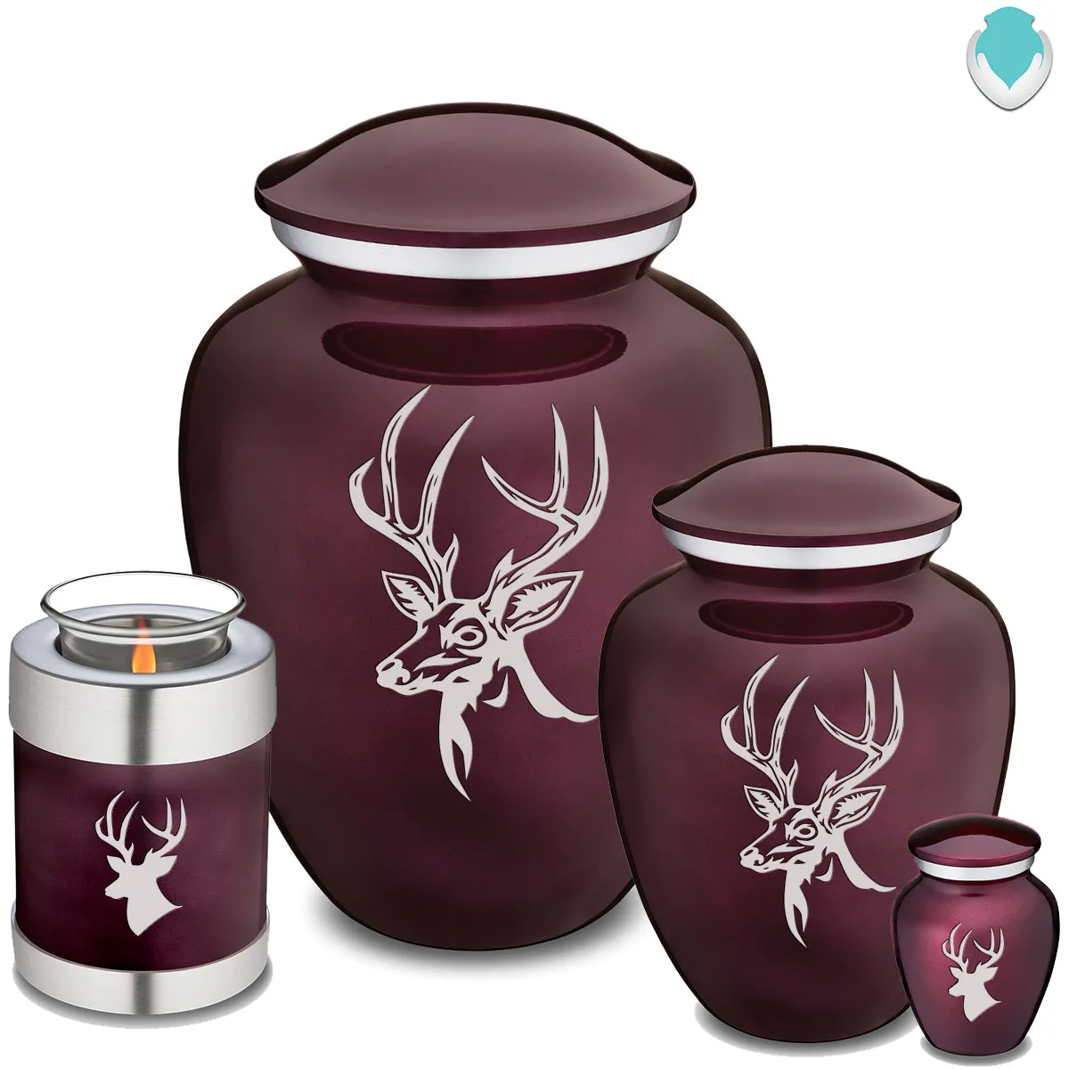 Adult Embrace Cherry Purple Deer Cremation Urn