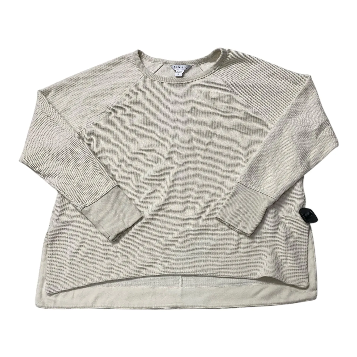 Athletic Top Ls Crewneck By Athleta In Cream, Size:Xl