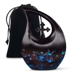 Blue Butterflies Memorial Keepsake: Store Memories Eternal