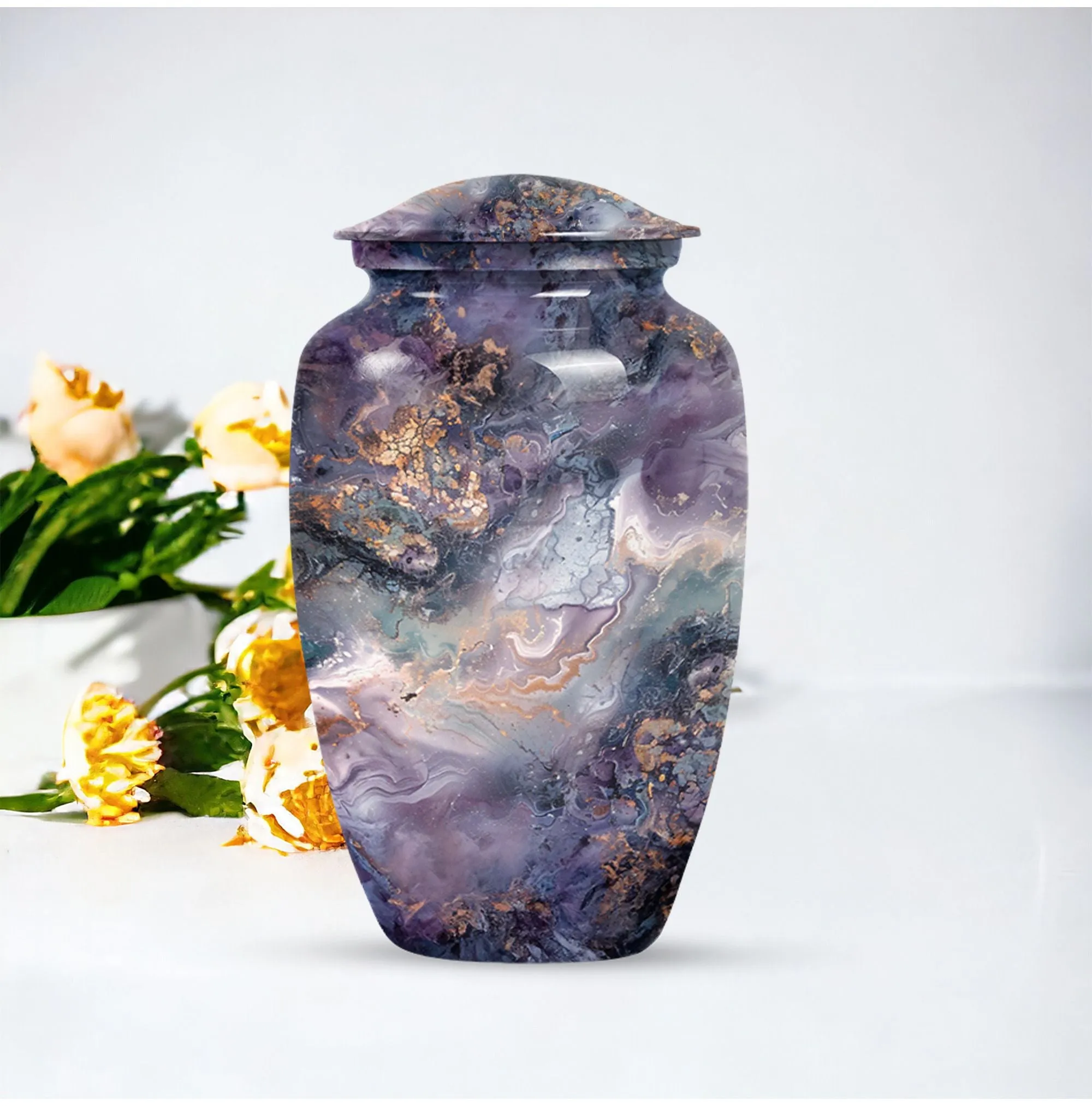 Captivating Memorial Colourful Swirl Urn - A Classy Ode To Life