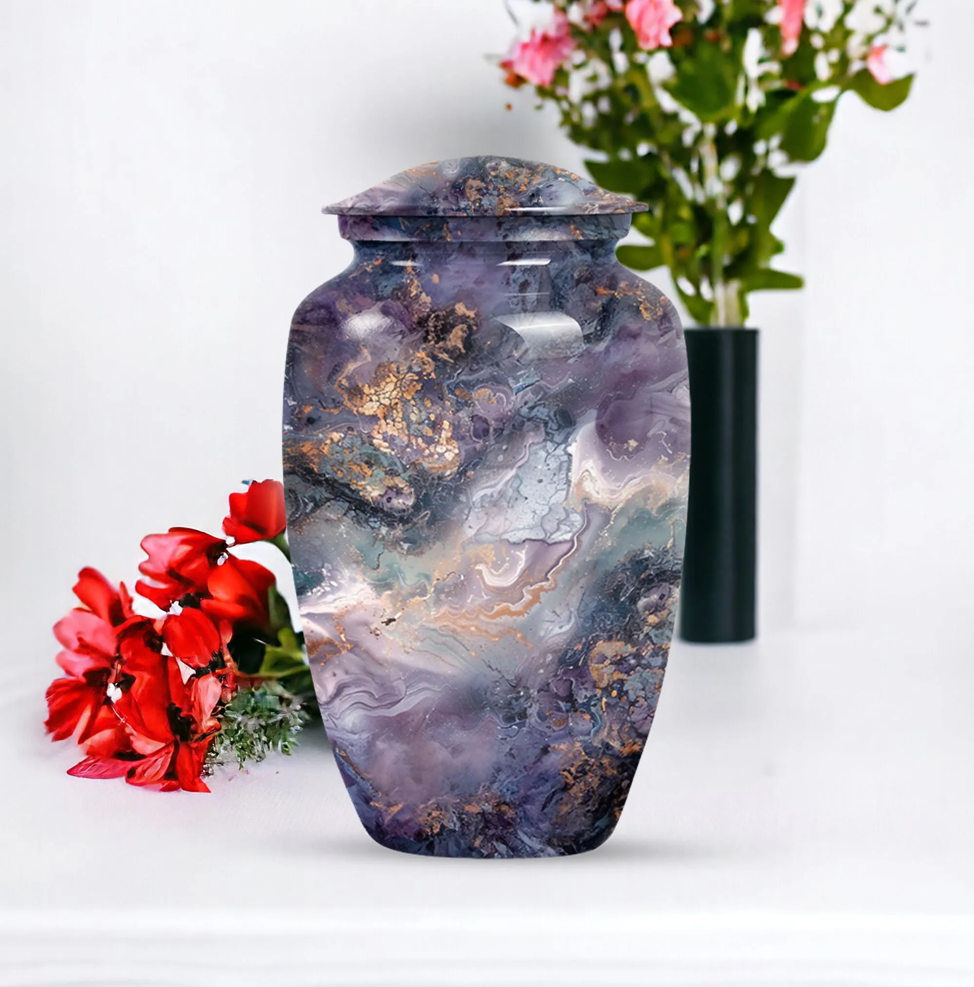 Captivating Memorial Colourful Swirl Urn - A Classy Ode To Life