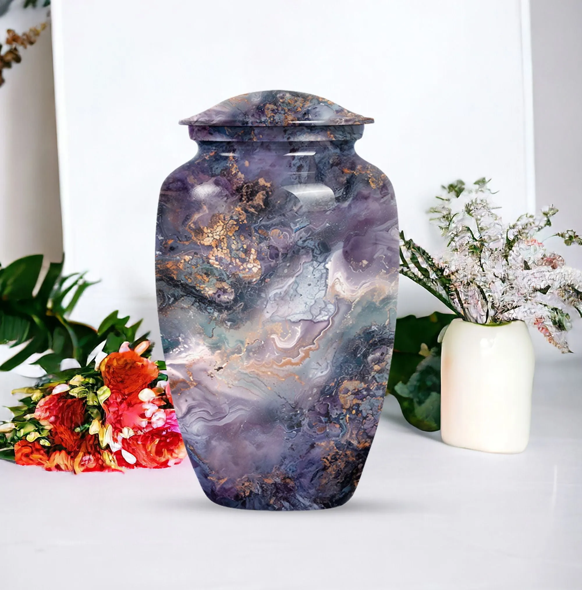 Captivating Memorial Colourful Swirl Urn - A Classy Ode To Life
