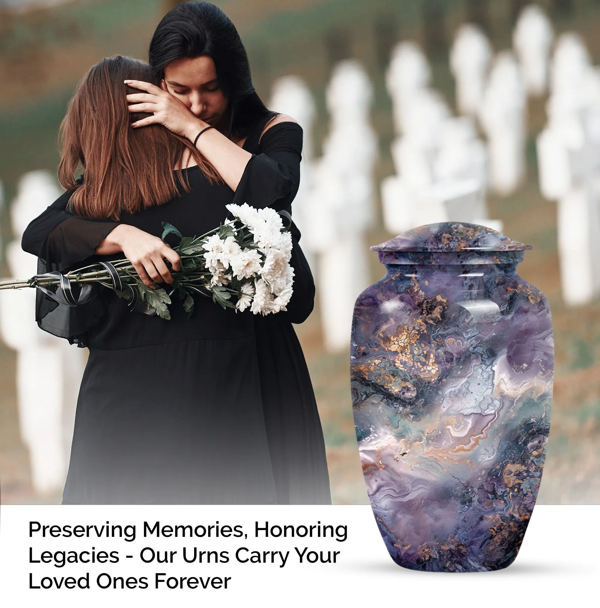 Captivating Memorial Colourful Swirl Urn - A Classy Ode To Life