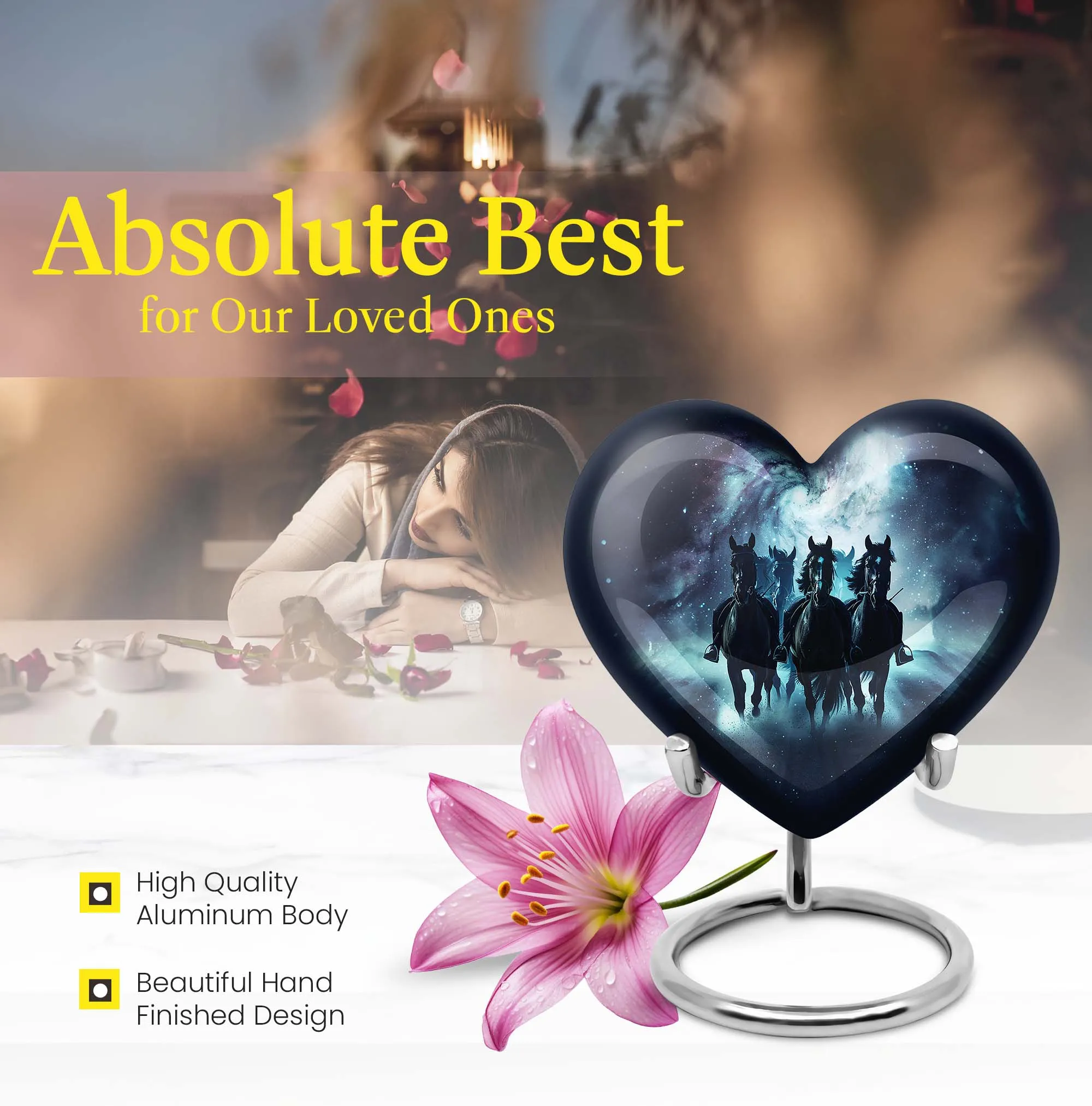 Cherished Burial Funeral Cremation Urn with Abstract Theme