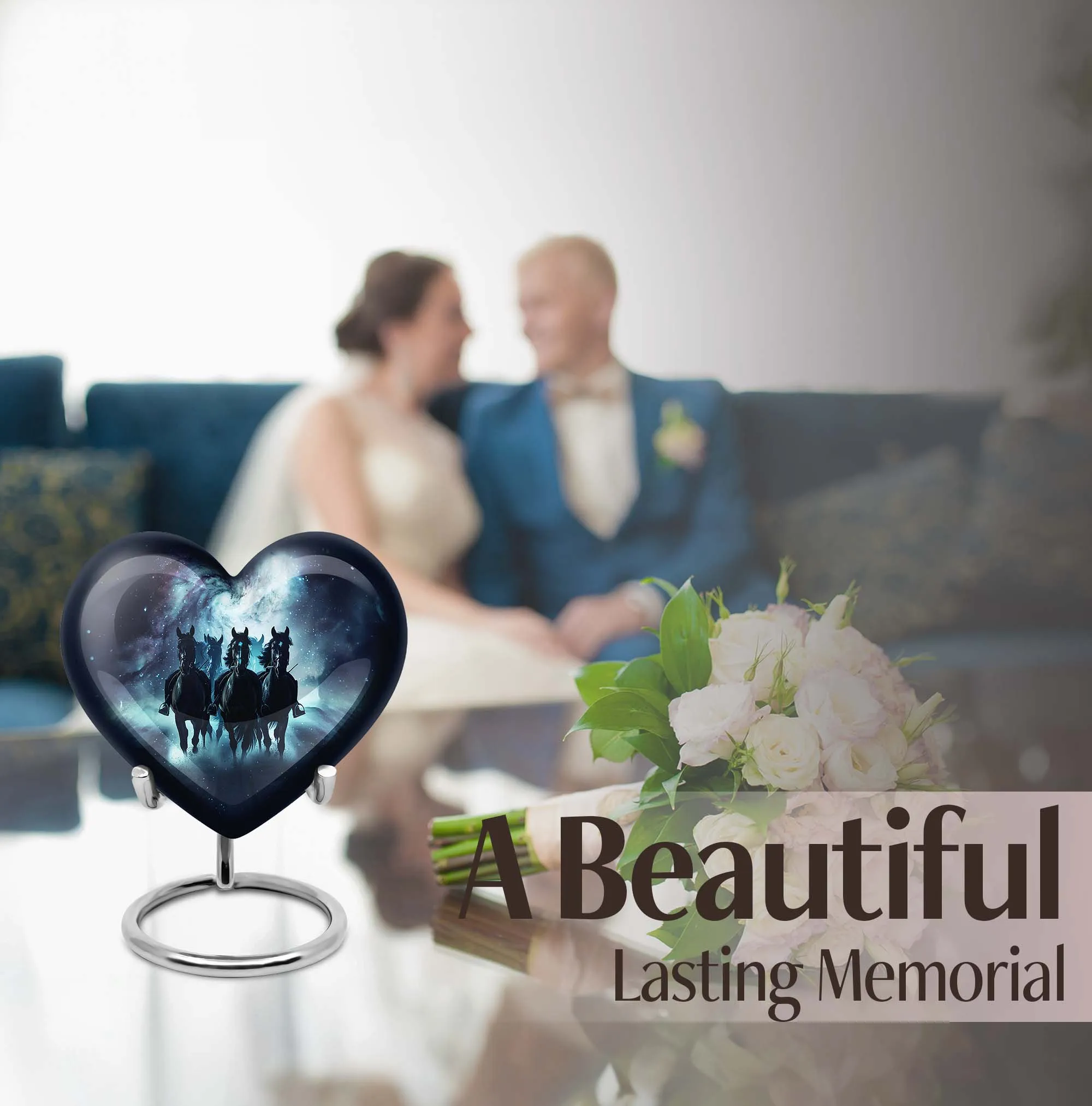Cherished Burial Funeral Cremation Urn with Abstract Theme