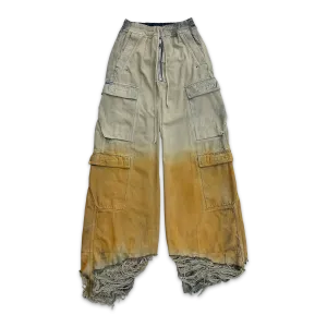 Denim Double Bela Cargo Jumbo Pants Sky/Orange Degrade