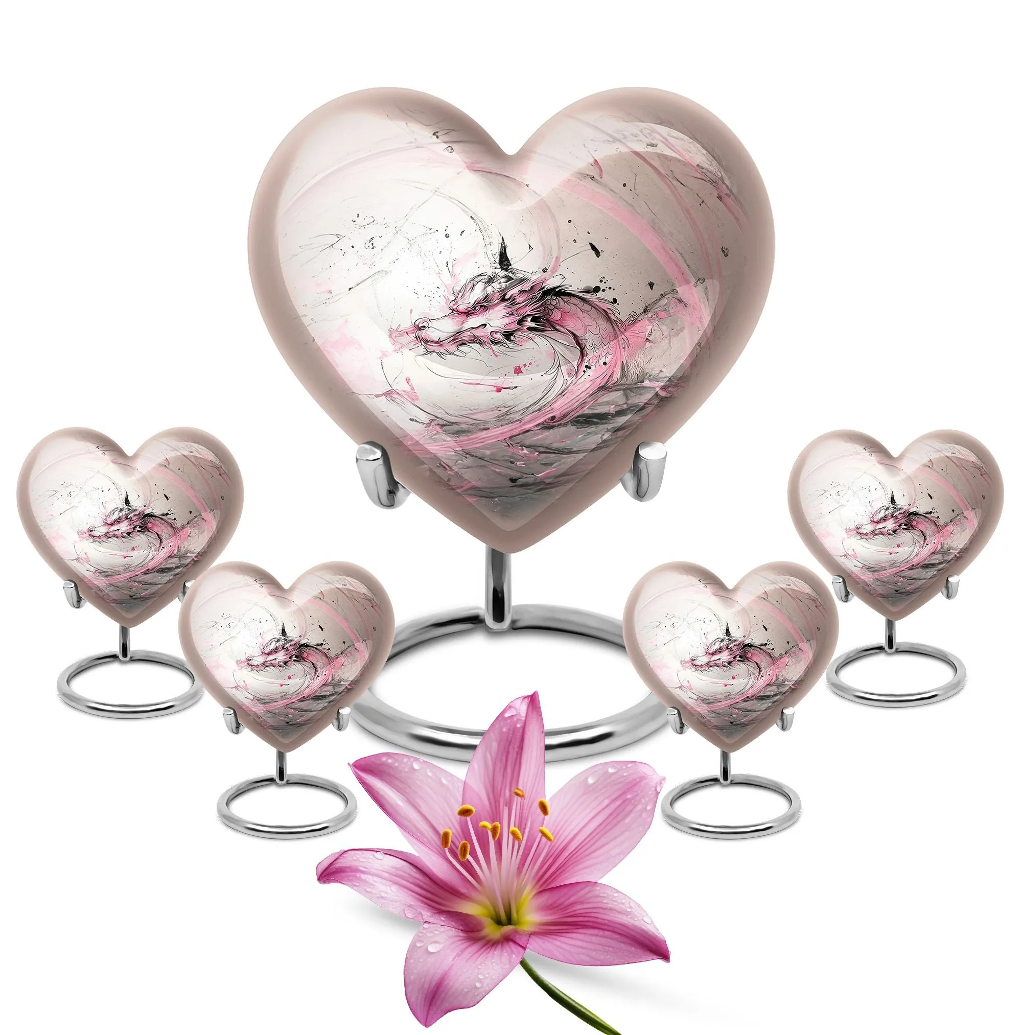 Dragon Heart Adult Cremation Urn with Abstract Design for Remembrance