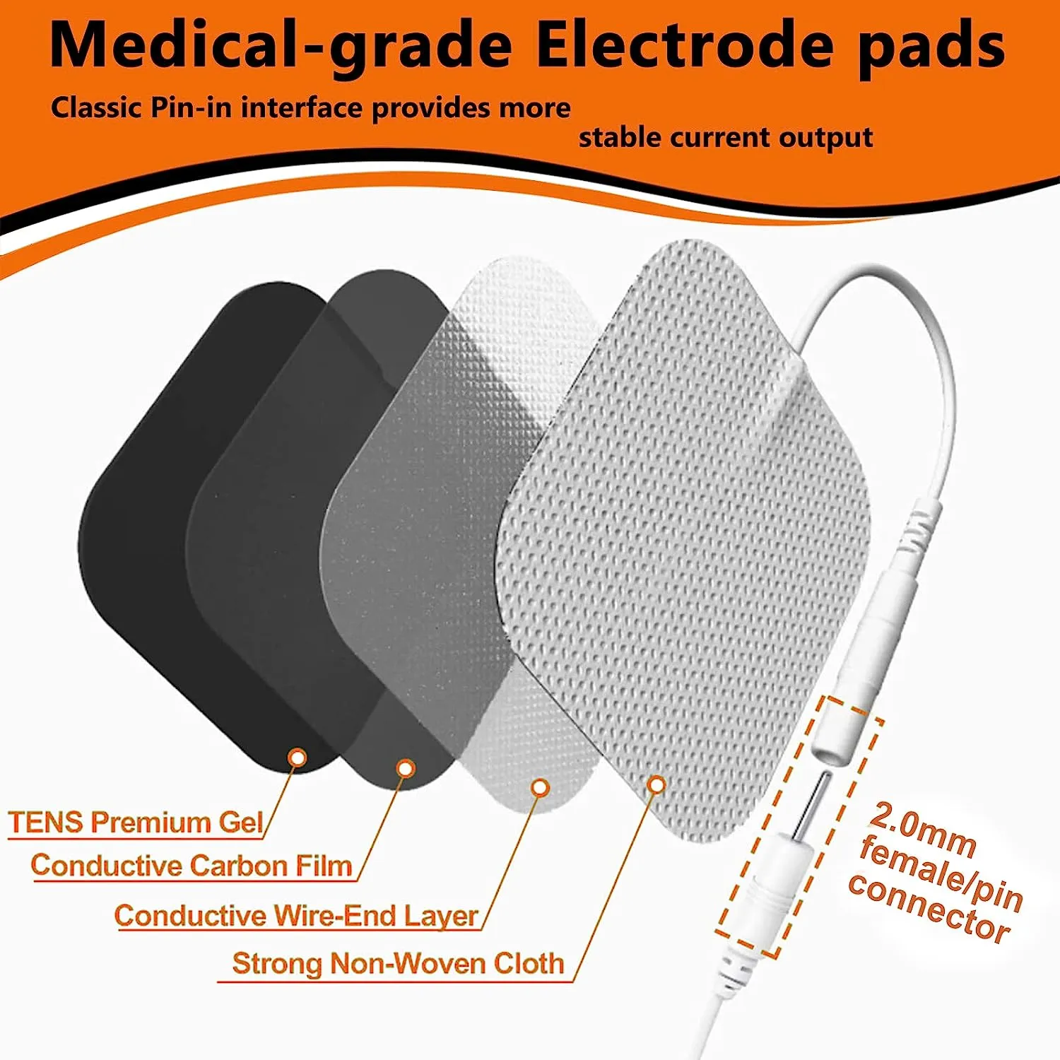 E-stim Replacement Pads 2" x 2" Pin Style