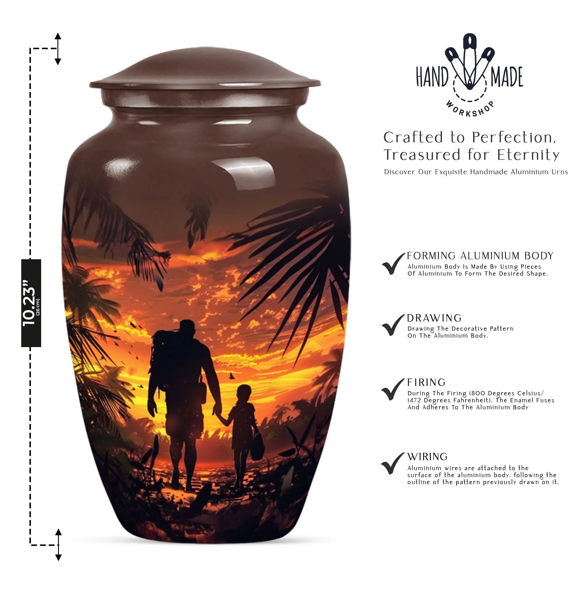 Father's Legacy Memorial Urn, Personalized Urn For Human Ashes