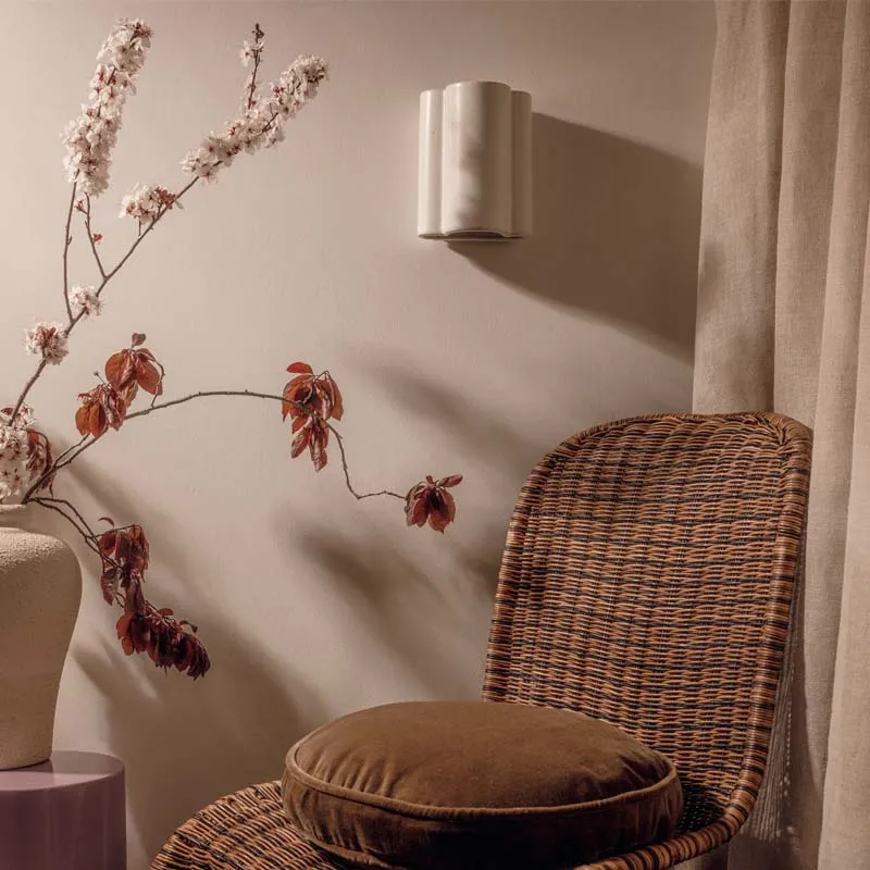 Handmade Curved Clay Wall Light | Cloud