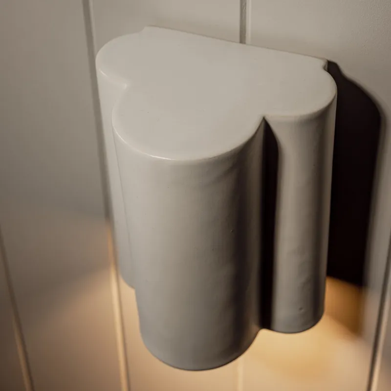 Handmade Curved Clay Wall Light | Cloud