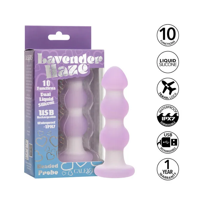 Lavender Haze Vibrating Beaded Butt Plug