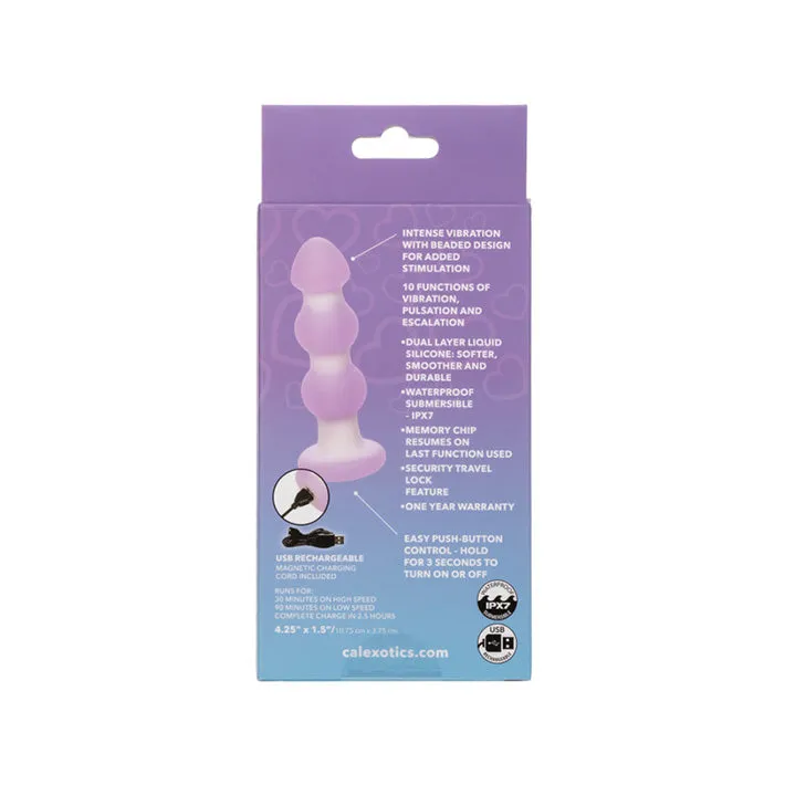 Lavender Haze Vibrating Beaded Butt Plug