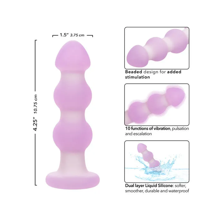 Lavender Haze Vibrating Beaded Butt Plug