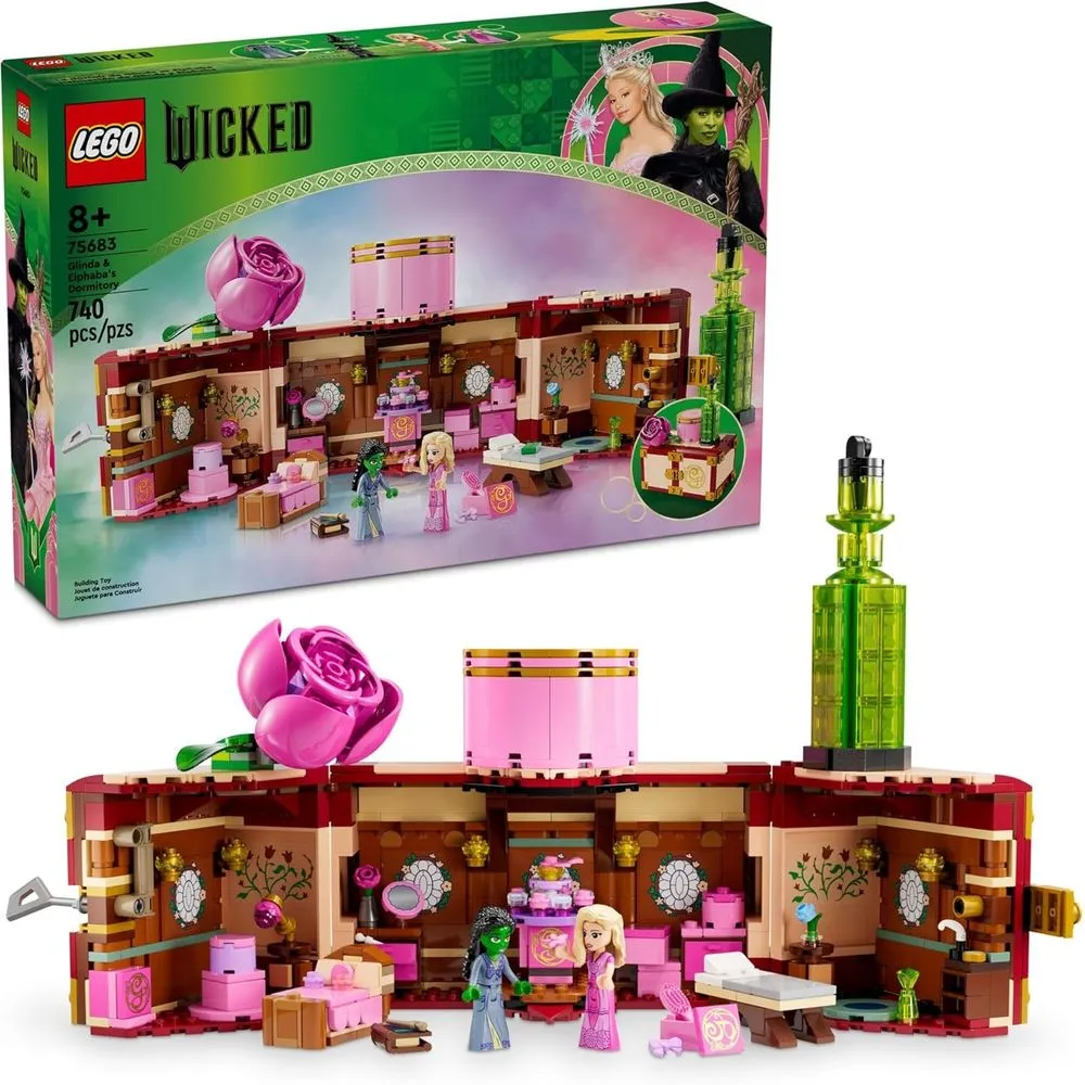 LEGO 6512678 Wicked Glinda & Elphaba's Dormitory Collectible Toys, Includes Dollhouse and Glinda Doll