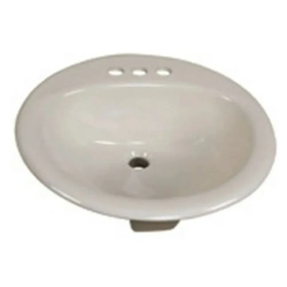 Lincoln Products PF194R 19" Round Biscuit Drop In Lavatory Sink