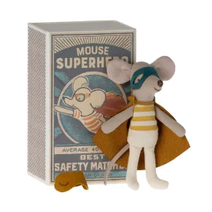 Little Brother Super Hero Mouse in Matchbox - Yellow Stripe