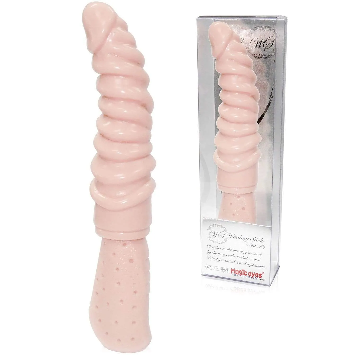 Magic Eyes - Winding Stick Grip M Dildo (Beige)