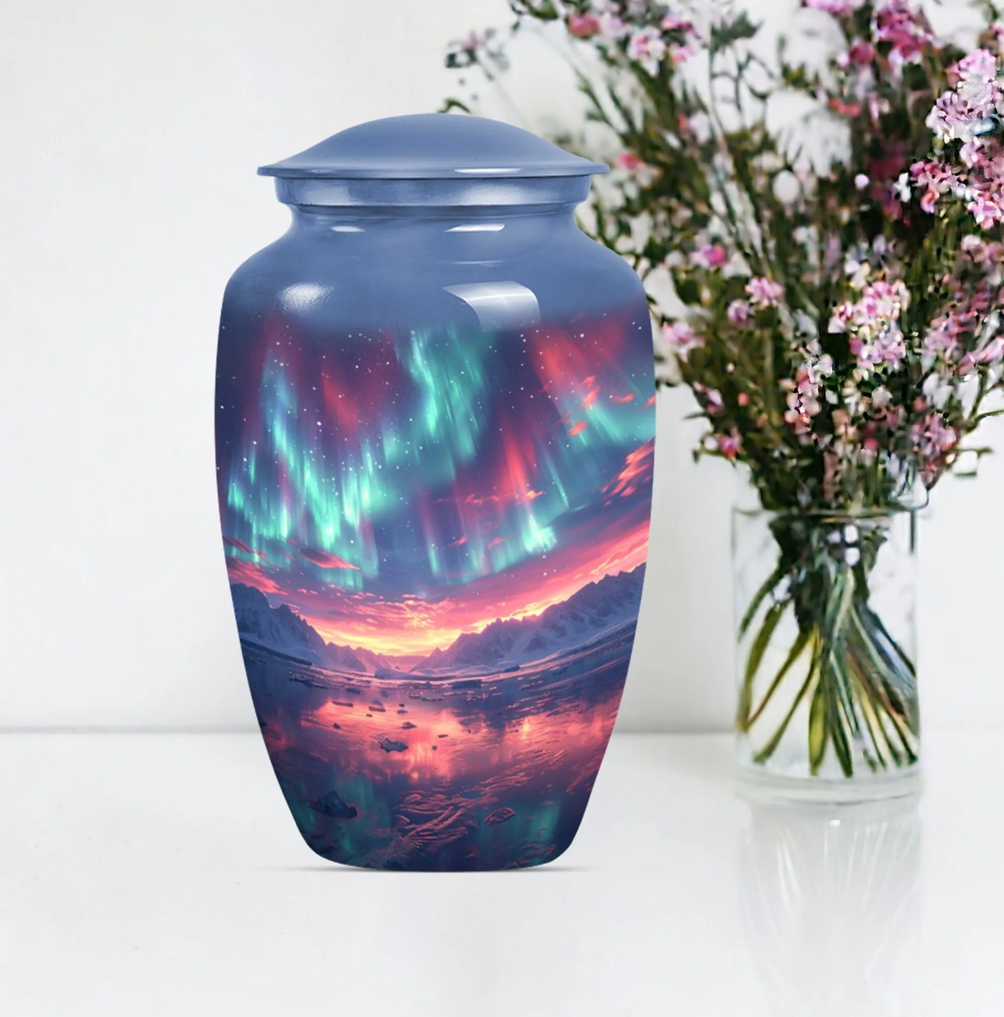 Northern Lights Meditation – Medium-Sized Cremation Urn