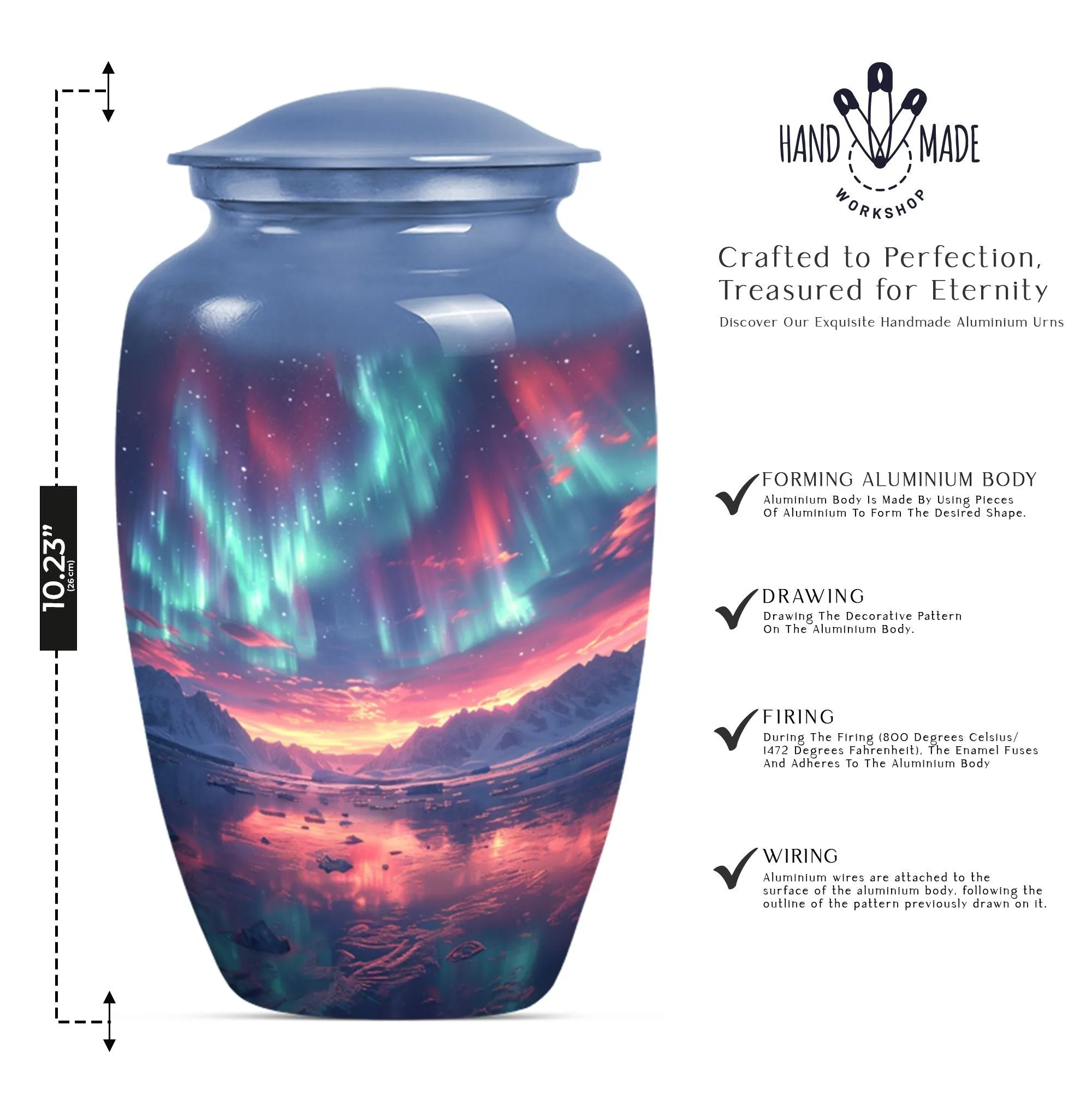 Northern Lights Meditation – Medium-Sized Cremation Urn