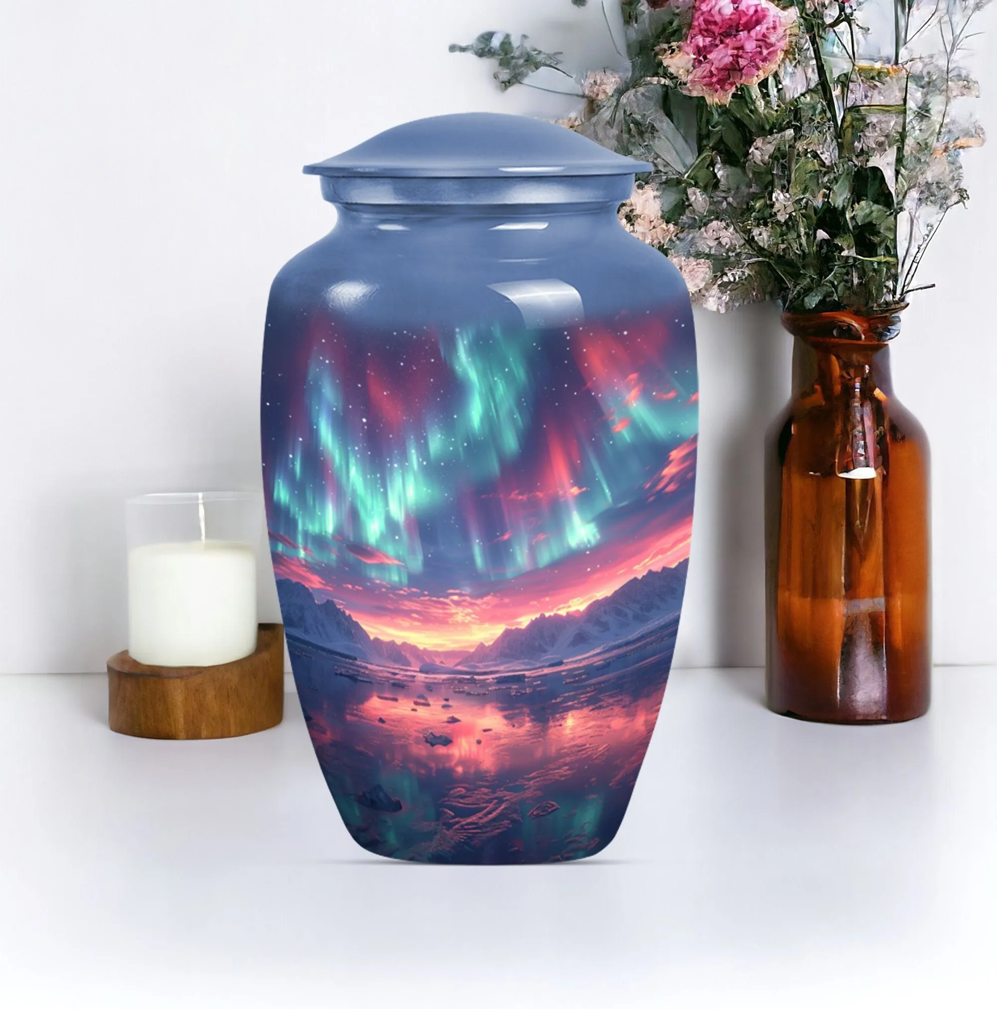 Northern Lights Meditation – Medium-Sized Cremation Urn