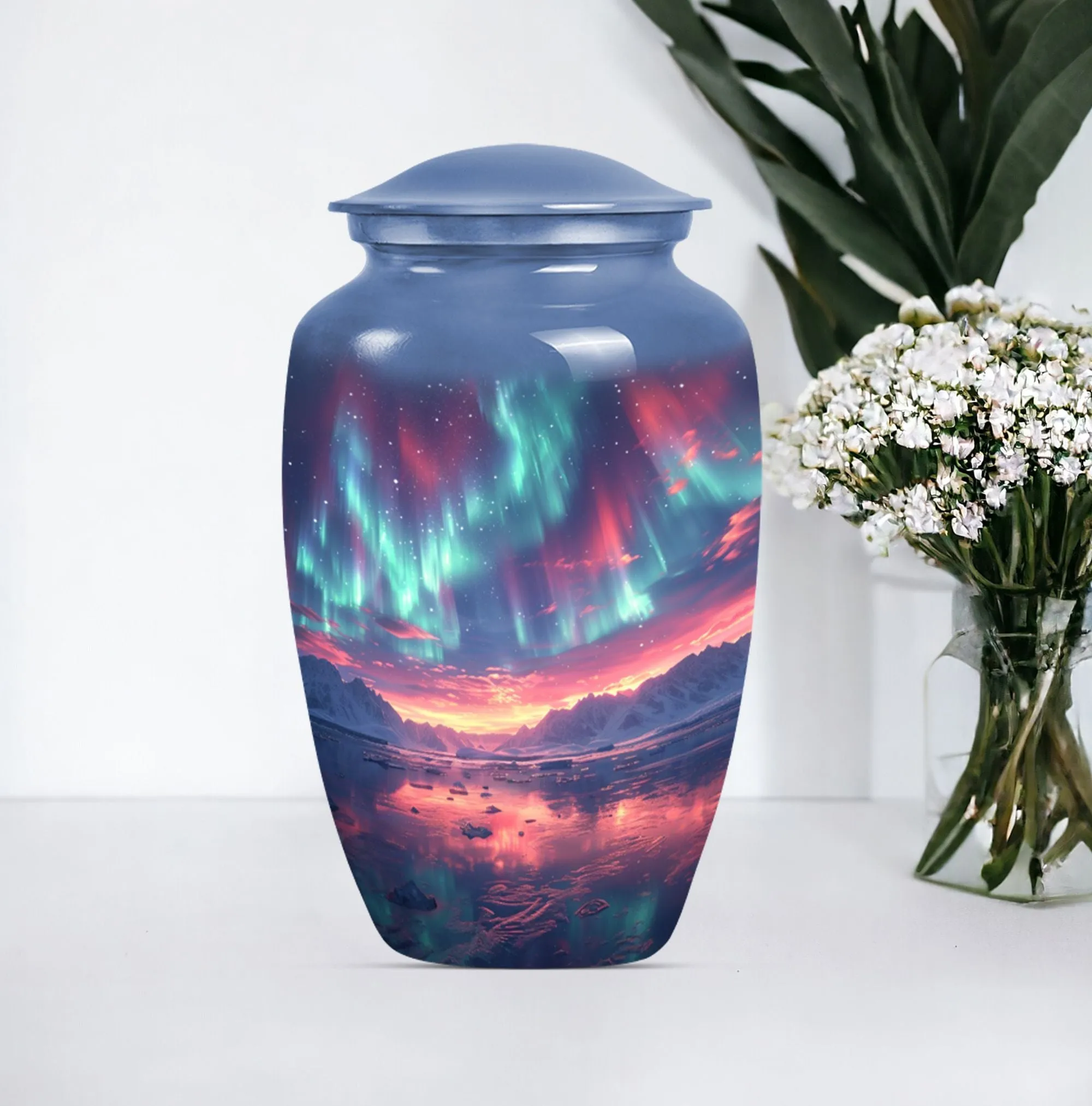 Northern Lights Meditation – Medium-Sized Cremation Urn