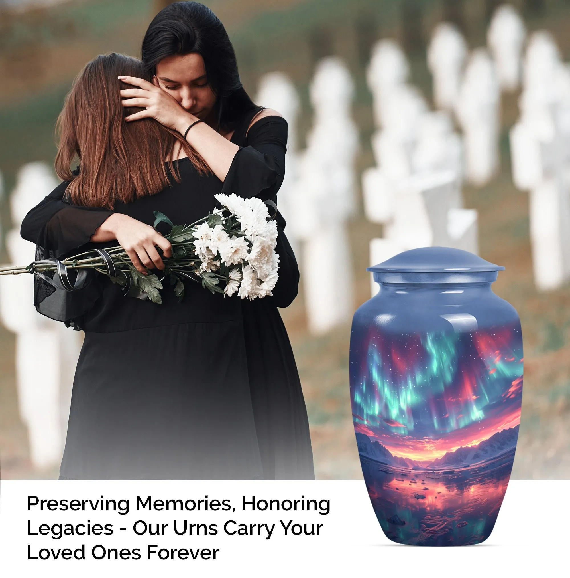 Northern Lights Meditation – Medium-Sized Cremation Urn