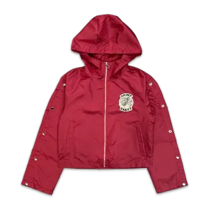 Nylon Hooded Track Jacket Maroon