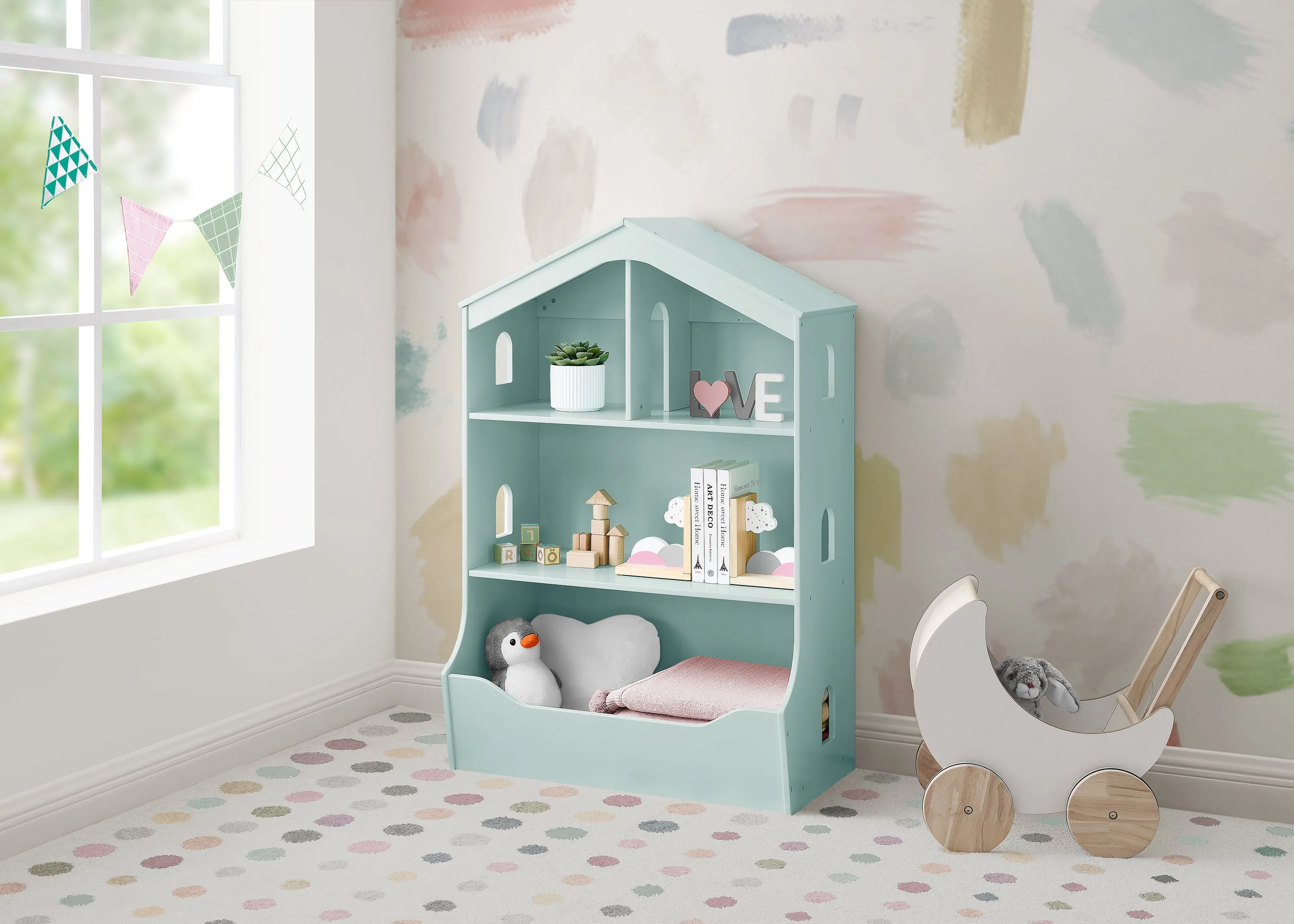 Playhouse Bookcase with Toy Storage