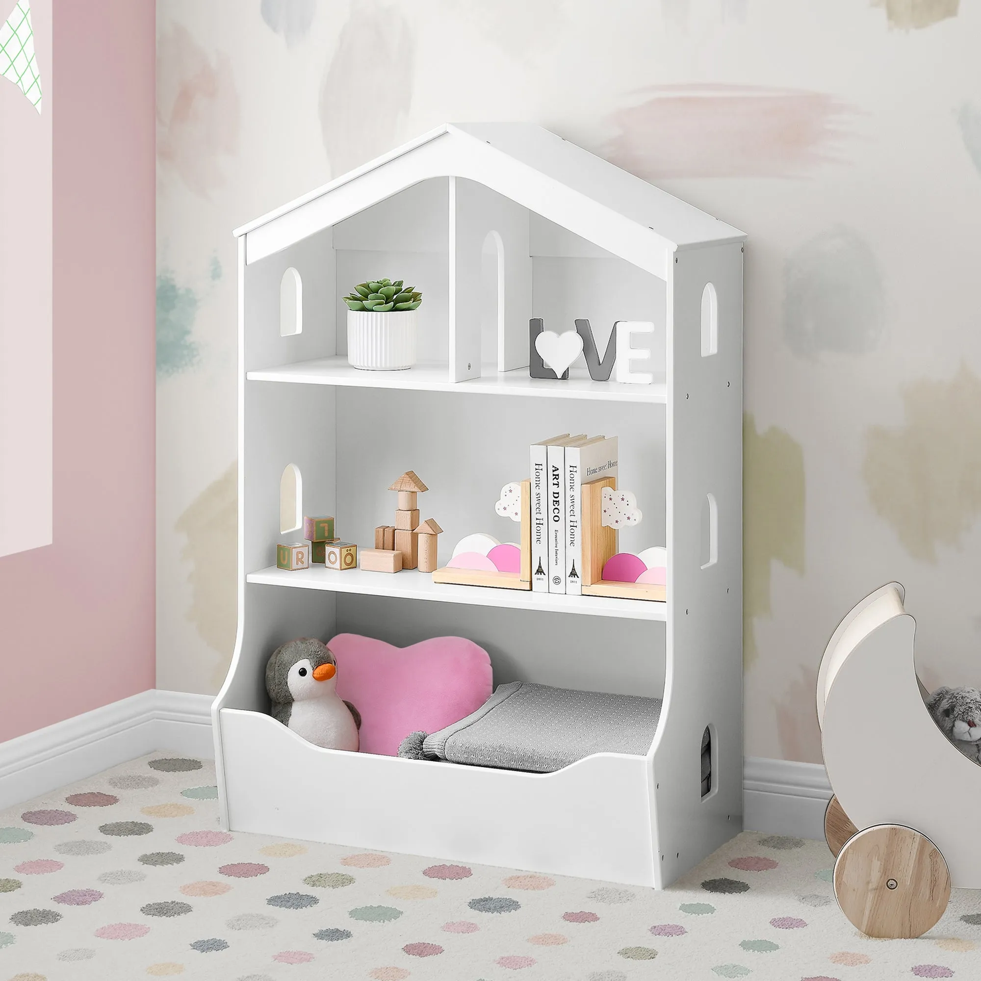 Playhouse Bookcase with Toy Storage
