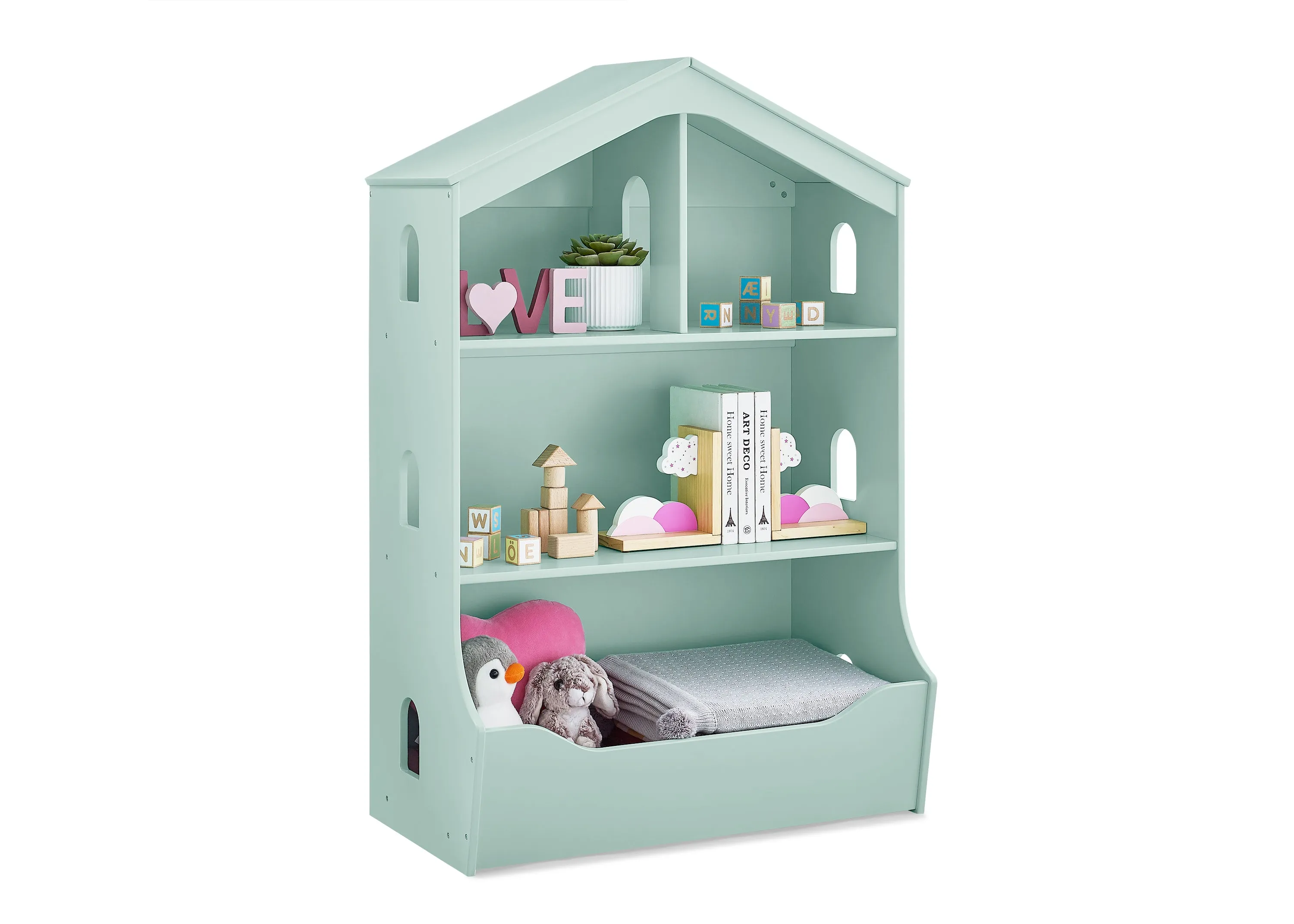 Playhouse Bookcase with Toy Storage