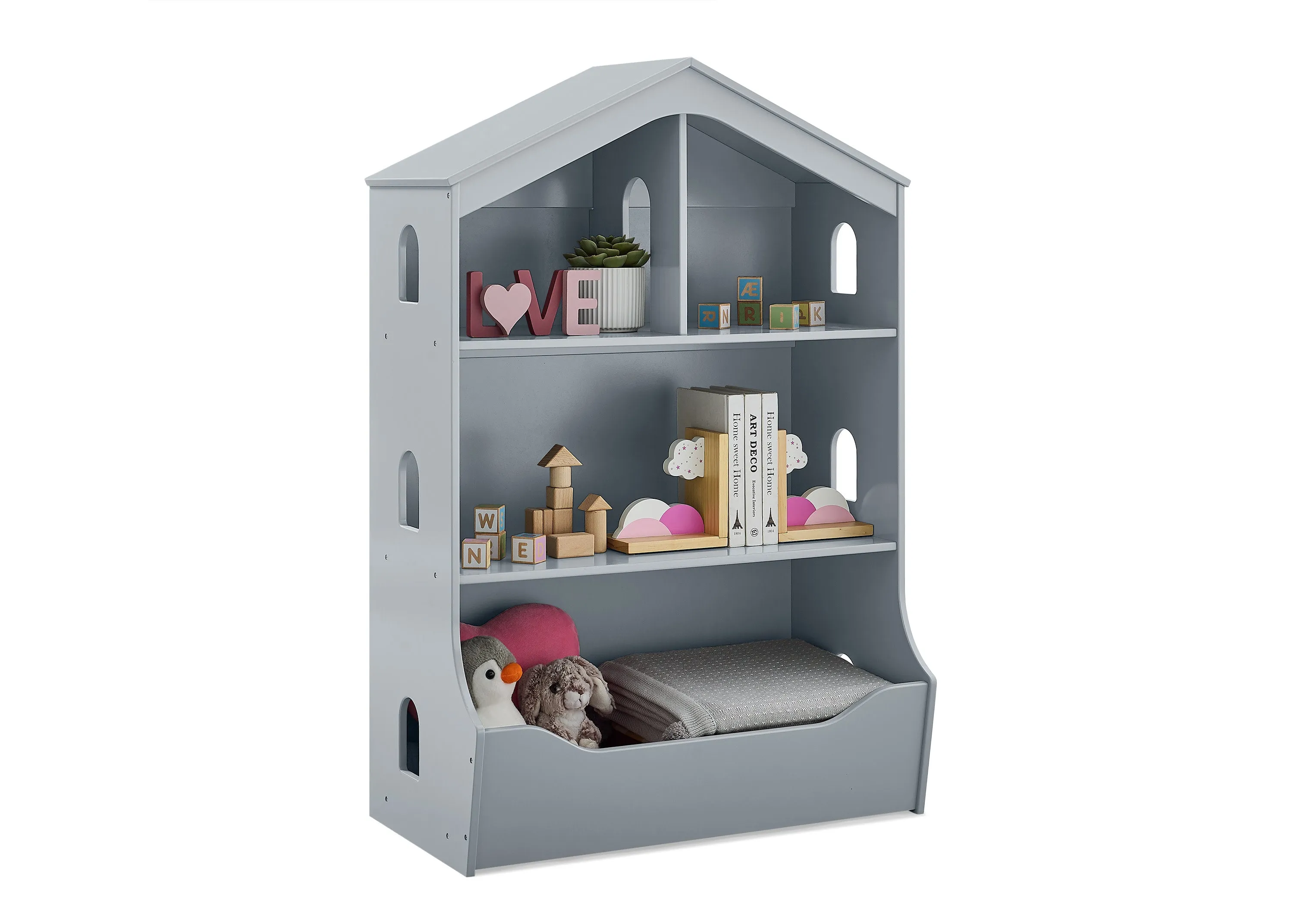 Playhouse Bookcase with Toy Storage