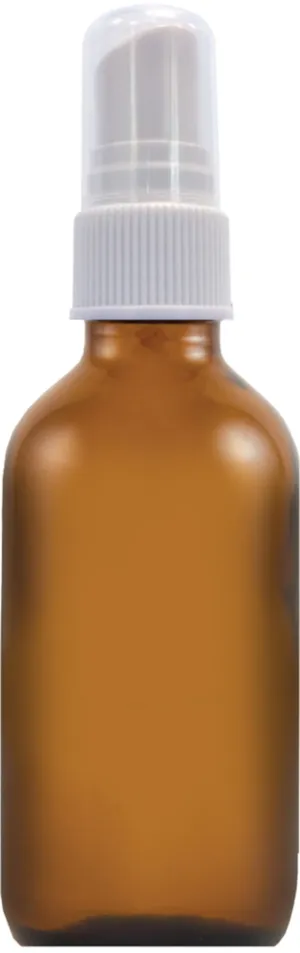 Spray Bottle, 2 fl oz (59 mL) Glass Amber, Spray Bottle