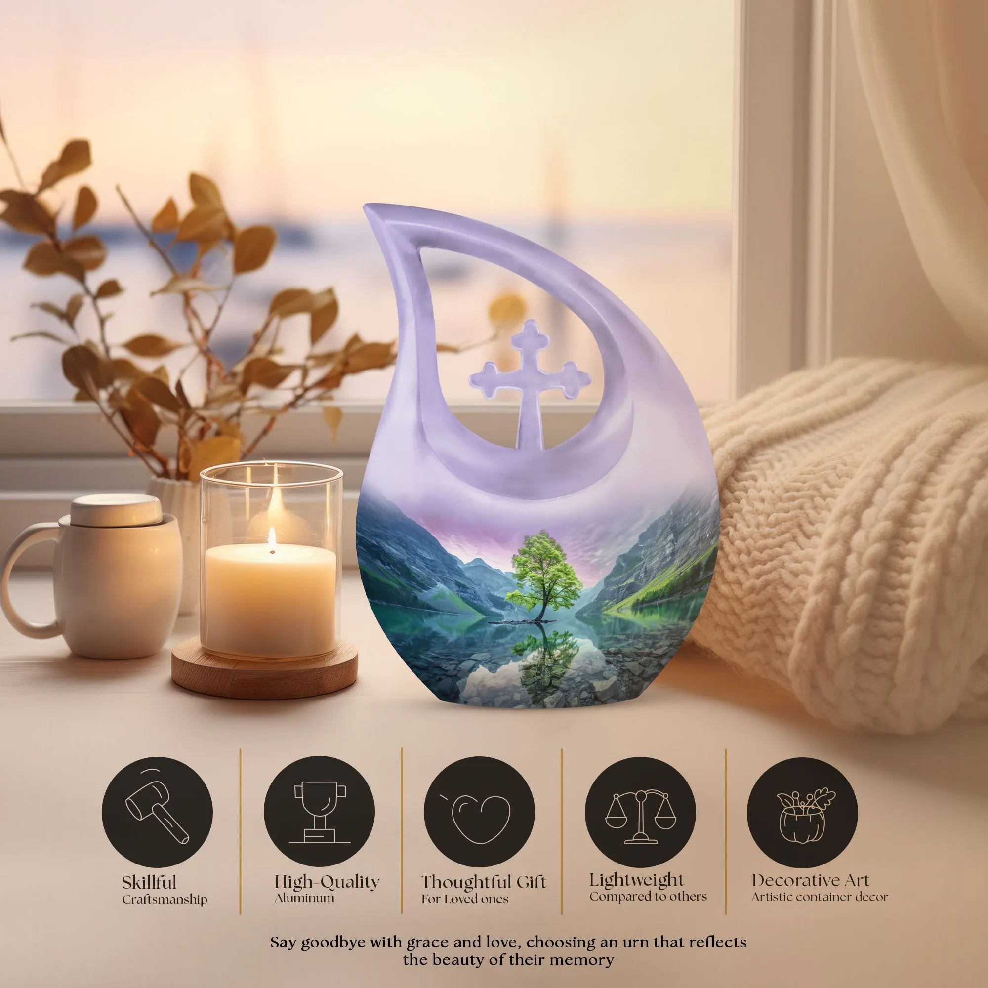 Stellar Aurora Borealis Memorial Urn - A Timeless Remembrance