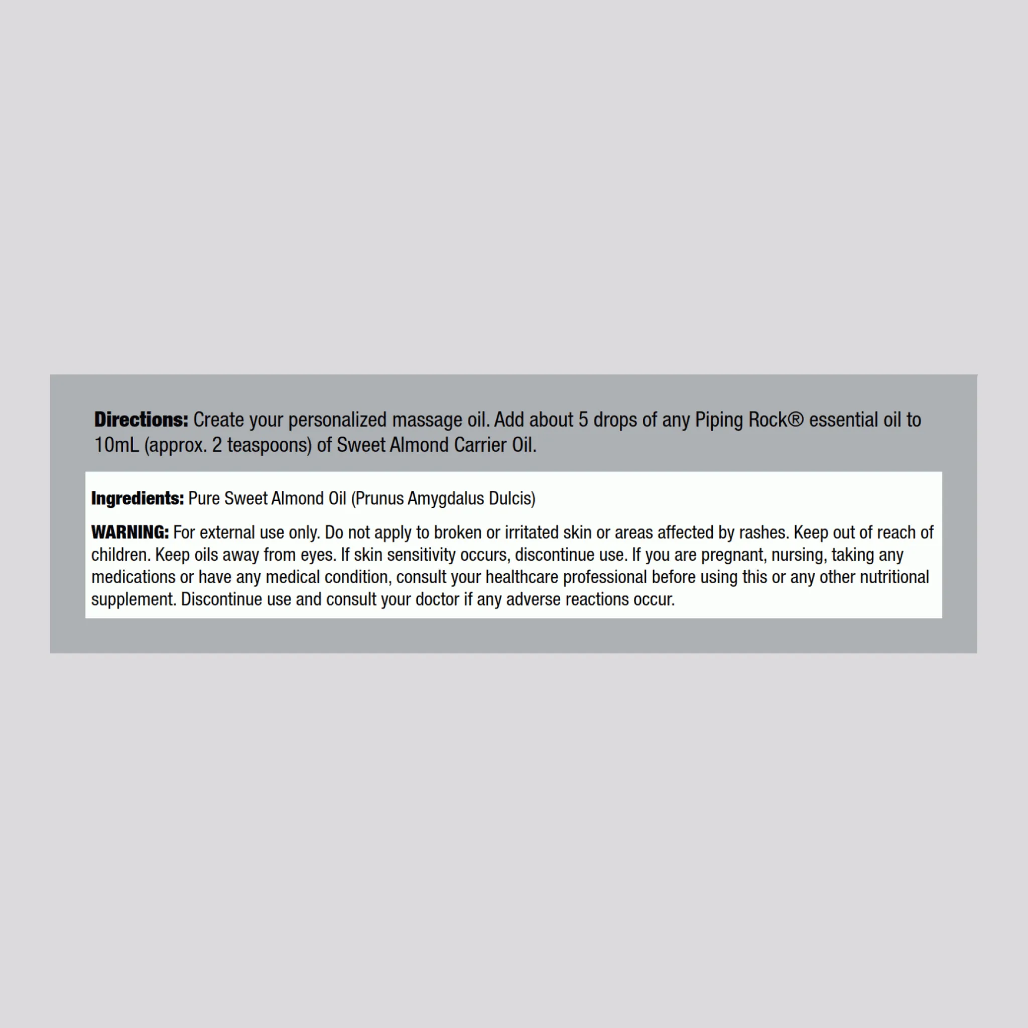 Sweet Almond Oil, 4 fl oz (118 mL) Bottle