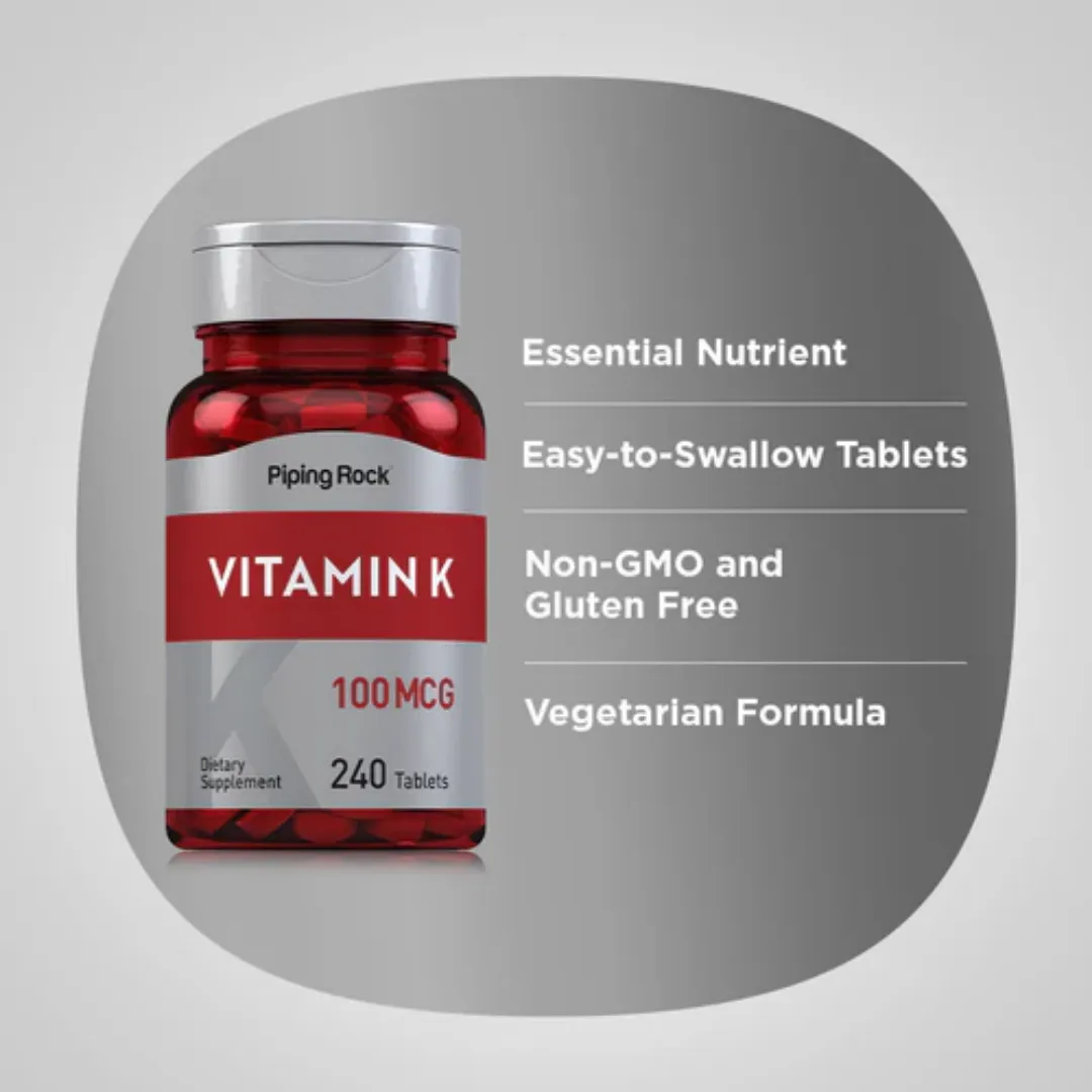 Vitamin K, 100 mcg, 240 Tablets, 2  Bottles
