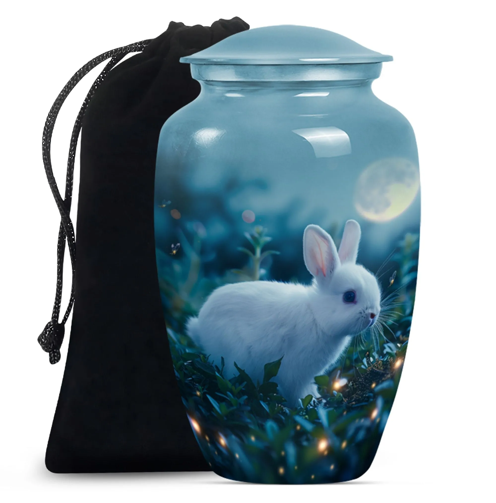 White Bunny Moon Reverence | Large Cremation Urn for Adult Ashes