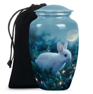 White Bunny Moon Reverence | Large Cremation Urn for Adult Ashes