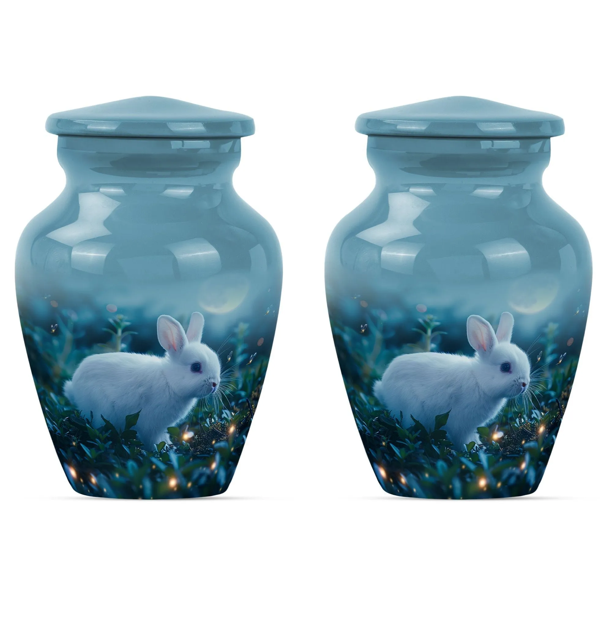 White Bunny Moon Reverence | Large Cremation Urn for Adult Ashes
