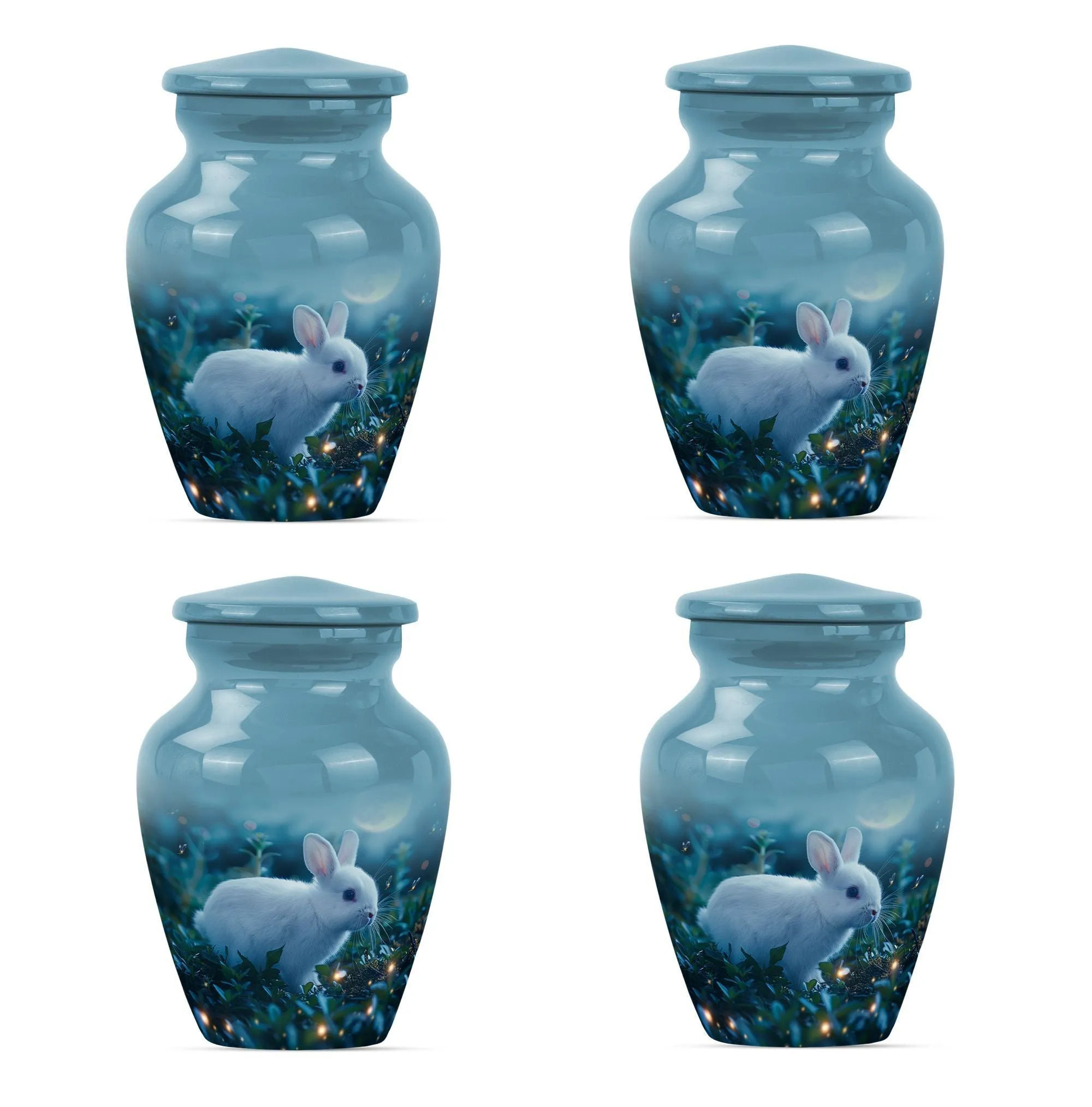 White Bunny Moon Reverence | Large Cremation Urn for Adult Ashes