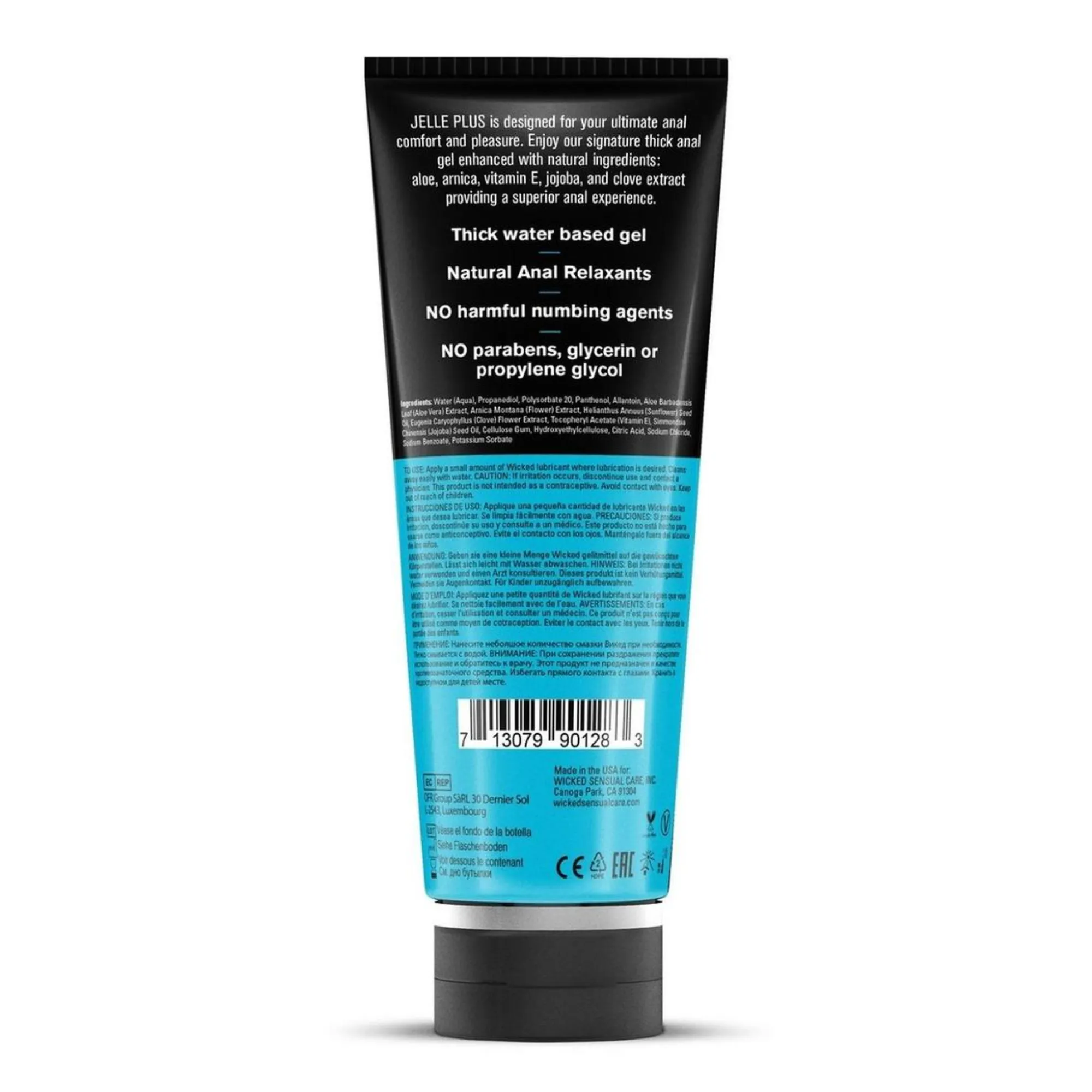 Wicked Jelle Plus Water Based Anal Lubricant with Relaxants
