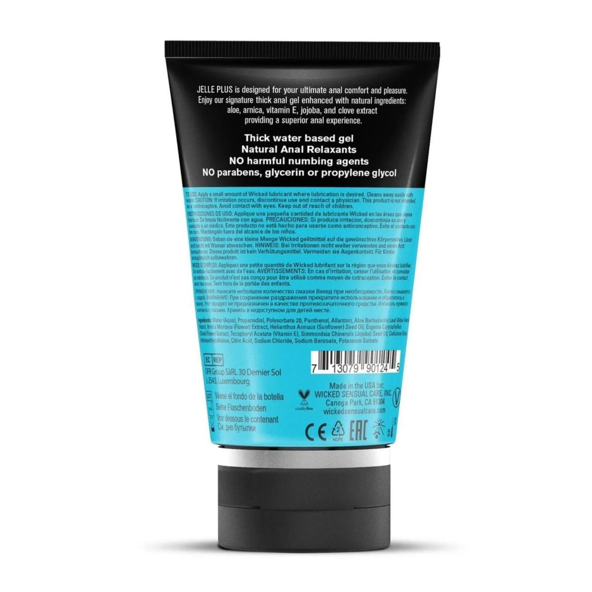 Wicked Jelle Plus Water Based Anal Lubricant with Relaxants